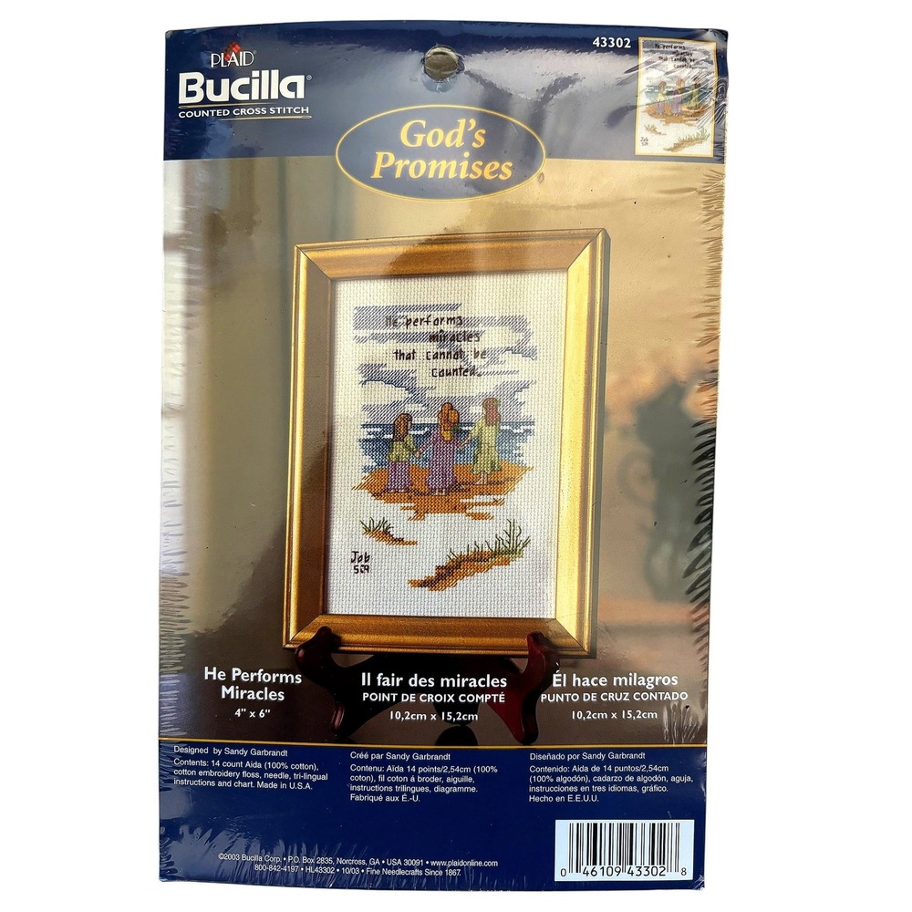 Bucilla God's Promises He Performs Miracles Counted Cross‎ Stitch Kit 43302 4x6